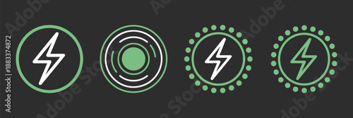 Wireless charging icon vector, battery energy symbols, wireless charging concept, power and energy indicators, vector graphics for web, apps, UI design, animation, mobile devices