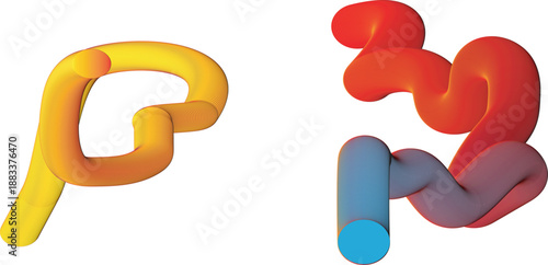 A colorful illustration of abstract shapes on a white background