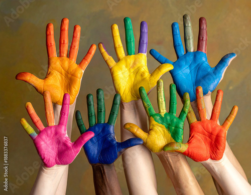 Viele Hände farbig angemalt © magele-picture