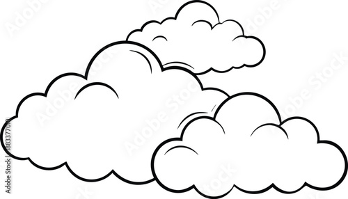 Collection of stylized cloud illustrations simple outline vector graphics for weather icons and design elements isolated on white