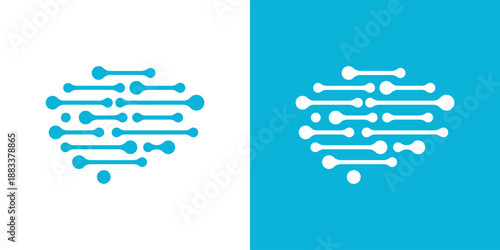 Dual meaning logo combining a brain and technology elements, symbolizing intelligence, innovation, artificial intelligence, and advanced digital solutions.