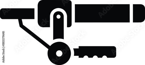 Industrial machinery icon of a mechanical clamp or pressing device