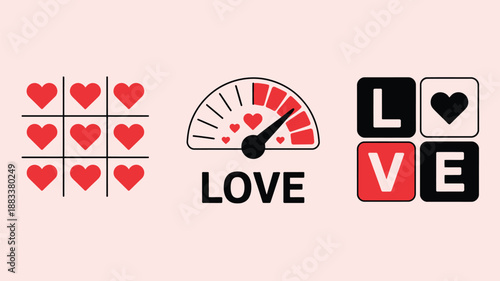Love symbols and metaphors Vector, illustration