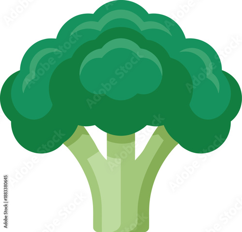 Broccoli Vector Icon: Healthy Green Vegetable for Food and Diet Themes