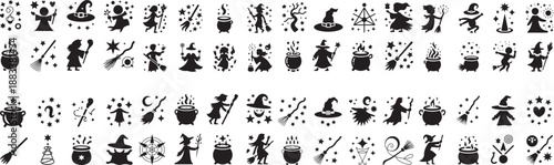 Magical Halloween Icons for Creative Designs and Crafts magical halloween