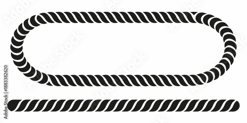 a simple black and white illustration of a twisted rope or cord design