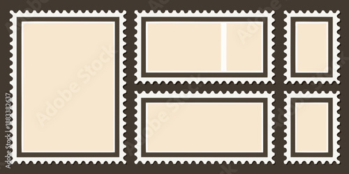 various rectangular frames with decorative borders arranged in a grid pattern