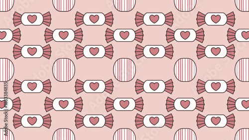 Pattern of heart-shaped candies Vector, illustration
