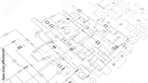Electrical diagram. Technical drawing. Engineering industry.