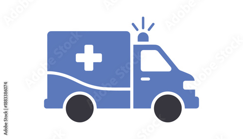 Stylish solid silhouette of an Ambulance icon. A design sign representing hospital or medical concepts. A healthcare vector illustration tailored for your design.