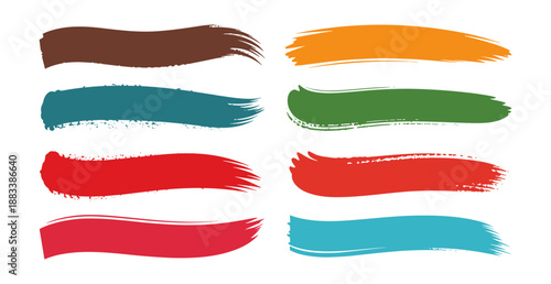 Colorful paint strokes. Set of colorful brush strokes, lines, Brush stain. Rectangle brush collection. Grungy brushes collection. permanent marker pen stroke set Vector black paint brush