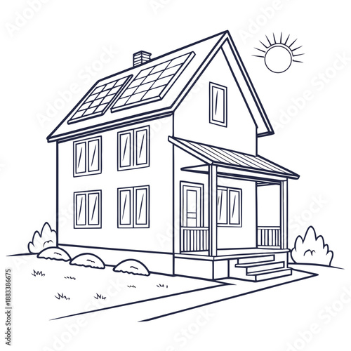 Sustainable home with solar panels