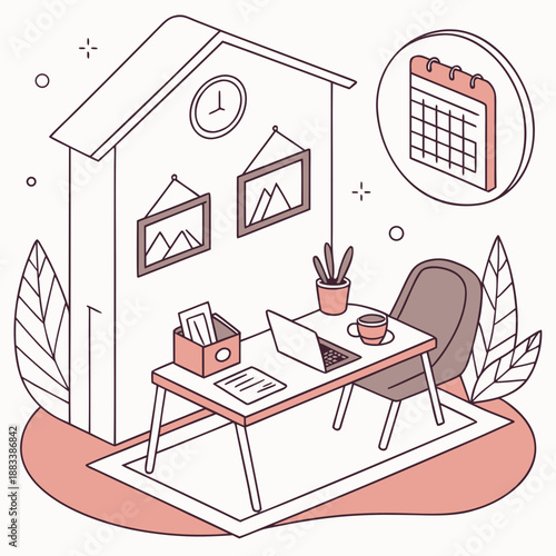 Cozy home office setup