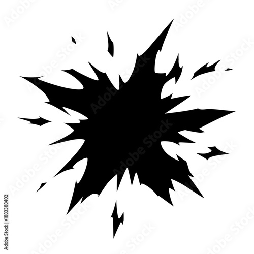 爆発の衝撃のシルエット素材