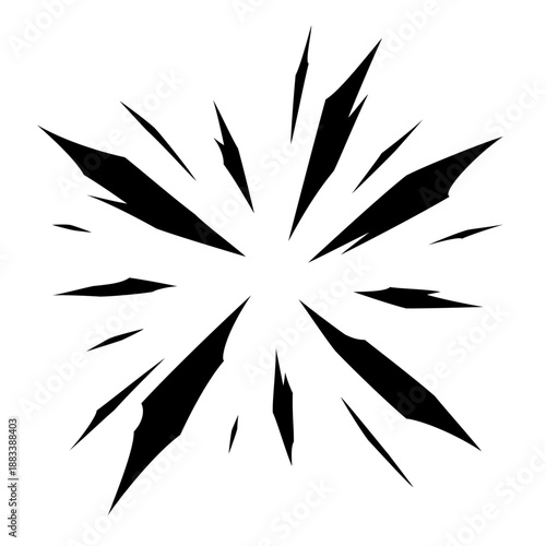 放射状に細い線が広がるエフェクトのシルエットの背景イラスト