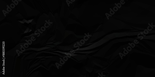 Abstract black parchment wrapping crumpled paper texture. creased page wrinkle retro rough distressed damage paper texture background.