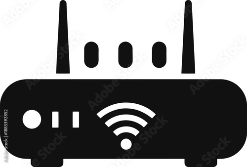 Modern Wireless Router Icon for Tech Design