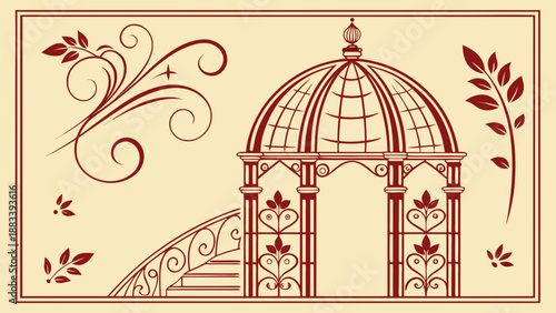 vector illustration of a bird cage