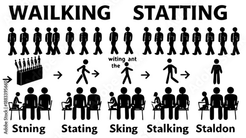 Illustration of various human postures and movements Vector