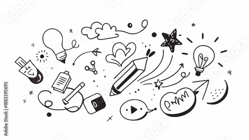 Creative tools and ideas in harmony Vector