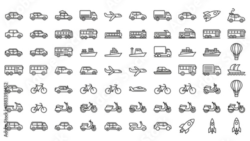 A collection of various music notes and symbols arranged in rows