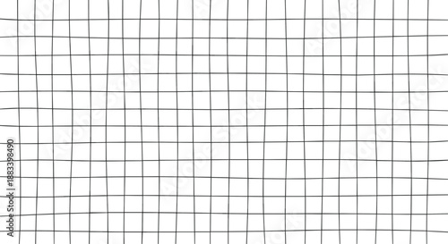 Hand-drawn minimalist black and white grid pattern with uneven lines for a subtle hand-crafted textile or paper look.