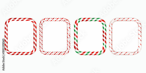 a collection of red and white striped candy canes arranged in a row