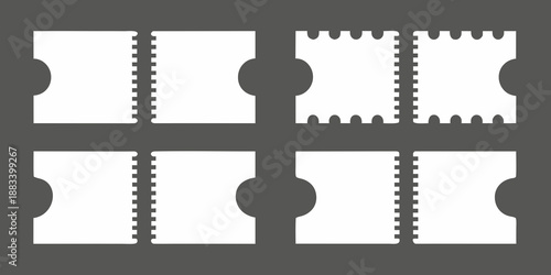 a simple graphic showing four blank movie ticket stubs in a row