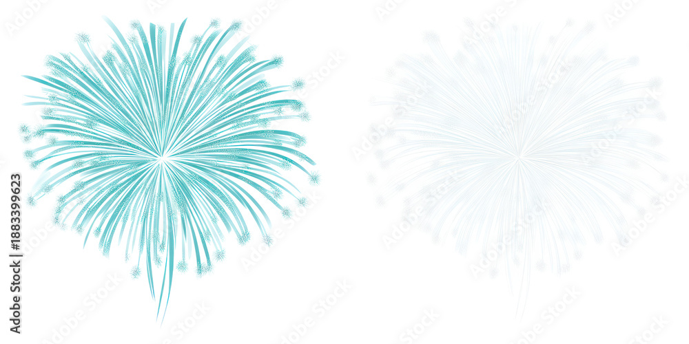 Obraz premium Vibrant blue fireworks burst, celebration, isolated on transparent background