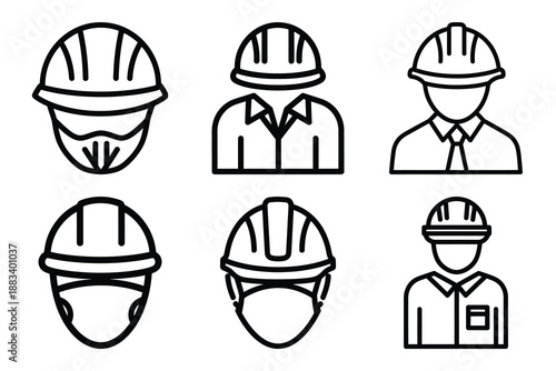 safety compliance outline vector icon set. construction simple outline isolated icons collection.Vector flat graphic design illustration.