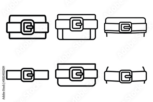 tool belt outline vector icon set. construction simple outline isolated icons collection.Vector flat graphic design illustration.