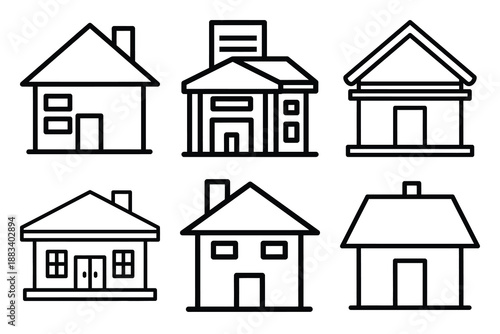 building renovation outline vector icon set. construction simple outline isolated icons collection.Vector flat graphic design illustration.