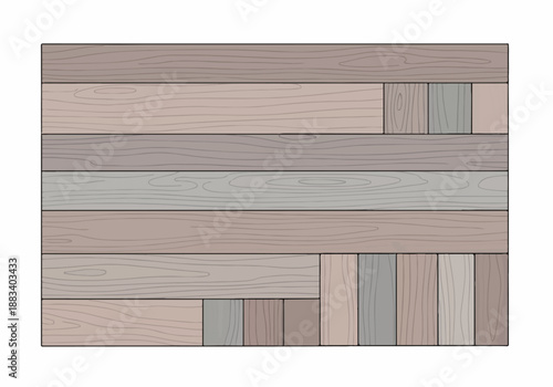 Wooden Board Pattern Unique Layout of Wood Planks in Neutral Tones