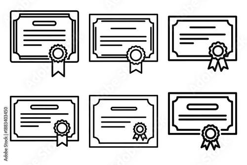 construction certification outline vector icon set. construction simple outline isolated icons collection.Vector flat graphic design illustration.