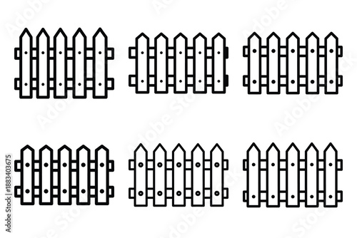 construction fence outline vector icon set. construction simple outline isolated icons collection.Vector flat graphic design illustration.