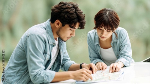 Young Couple Planning a Trip