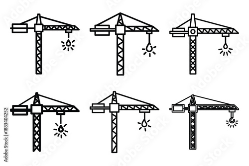 construction sparks outline vector icon set. construction simple outline isolated icons collection.Vector flat graphic design illustration.