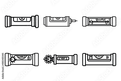 laser level outline vector icon set. construction simple outline isolated icons collection.Vector flat graphic design illustration.