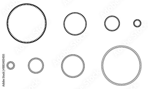rubber tooth belt icon set vector illustration isolated on white background.