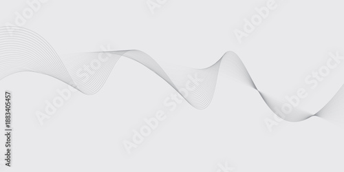 Wavy business curve lines on transparent background. Abstract ocean wave line background. Wave swirl, frequency sound wave, twisted curve lines with blend effect.