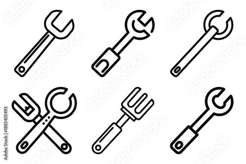 maintenance tools outline vector icon set. construction simple outline isolated icons collection.Vector flat graphic design illustration.