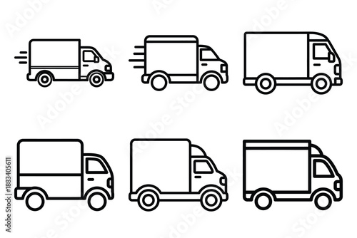 material delivery outline vector icon set. construction simple outline isolated icons collection.Vector flat graphic design illustration.