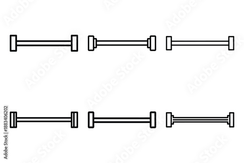 reinforced steel bar outline vector icon set. construction simple outline isolated icons collection.Vector flat graphic design illustration.
