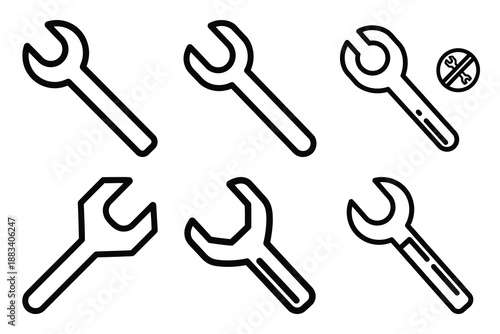 repair service outline vector icon set. construction simple outline isolated icons collection.Vector flat graphic design illustration.