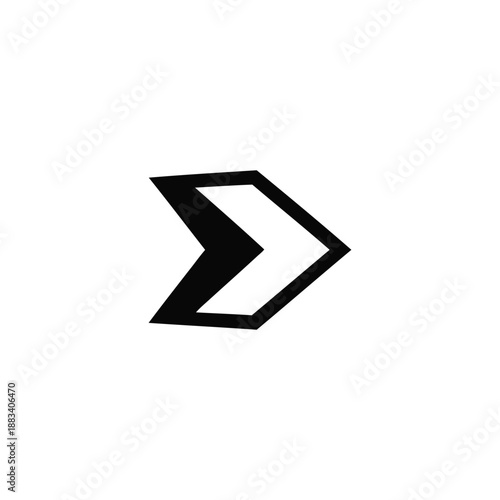 Simple black arrow icon pointing right on a white background displayed centrally