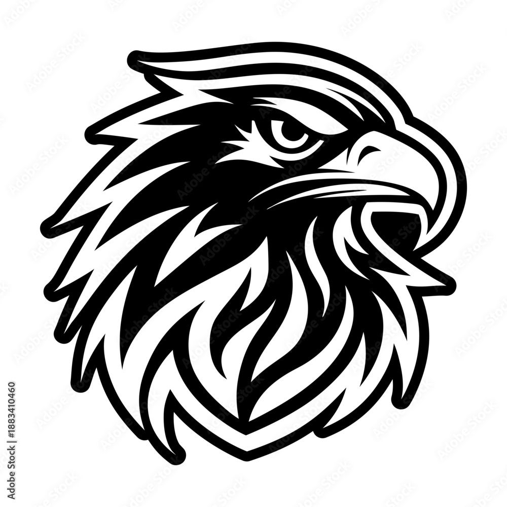 Fototapeta premium Glyph icon showing a hawk logo