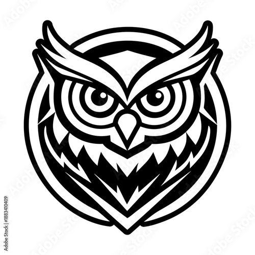 Solid style icon showing an owl logo