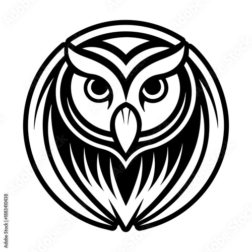Glyph icon showing a barn owl