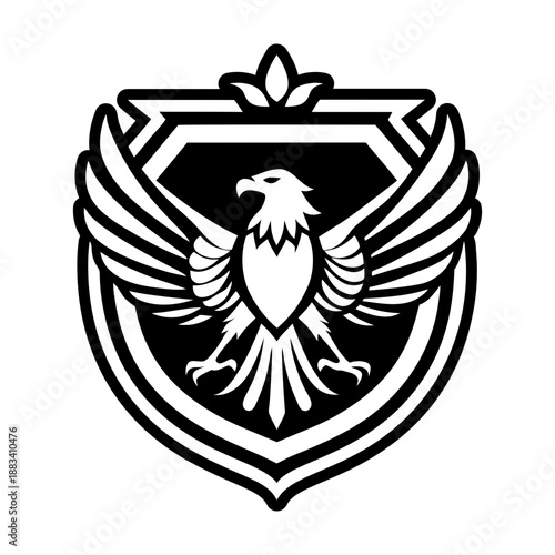 Filled style icon showing a bird crest