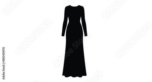 a sleek black long sleeve dress design simple and elegant silhouette
